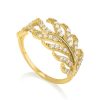 טבעת טרופיקנה- זהב צהוב 14K - טבעות זהב משובצות - טבעות זהב זולות - תכשיטי זהב זולים - תכשיטי זהב מעוצבים - תכשיטי זהב מעוצבים - טבעות משובצות - טבעת עלים