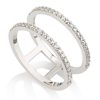 טבעת Emma – זהב לבן 14K - טבעת 2 שורות - טבעת שורה - תכשיטי זהב מעוצבים - תכשיטי זהב משובצים - טבעות משובצות