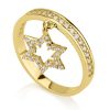 טבעת מגן דוד - זהב 14K - תכשיטי זהב - תכשיטי זהב מעוצבים - טבעות זהב מעוצבות - טבעות זהב משובצות