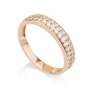 טבעת גלוריה - זהב ורוד 14K