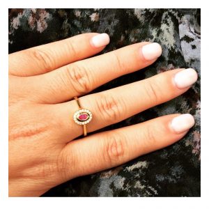טבעת אלכסה פוקסיה - זהב צהוב 14K