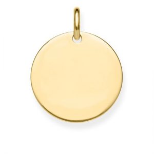 מטבע קטן זהב 14K - תליון זהב מעוצב - תליון לחריטה