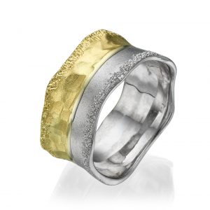 טבעת נישואין לאשה- משולבת גימור מנצנץ