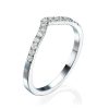 טבעת יהלומים-טבעת V-זהב 14K