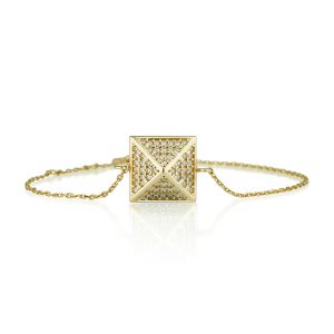 צמיד ניטים – זהב 14K - תכשיטי זהב מעוצבים - תכשיטי זהב משובצים